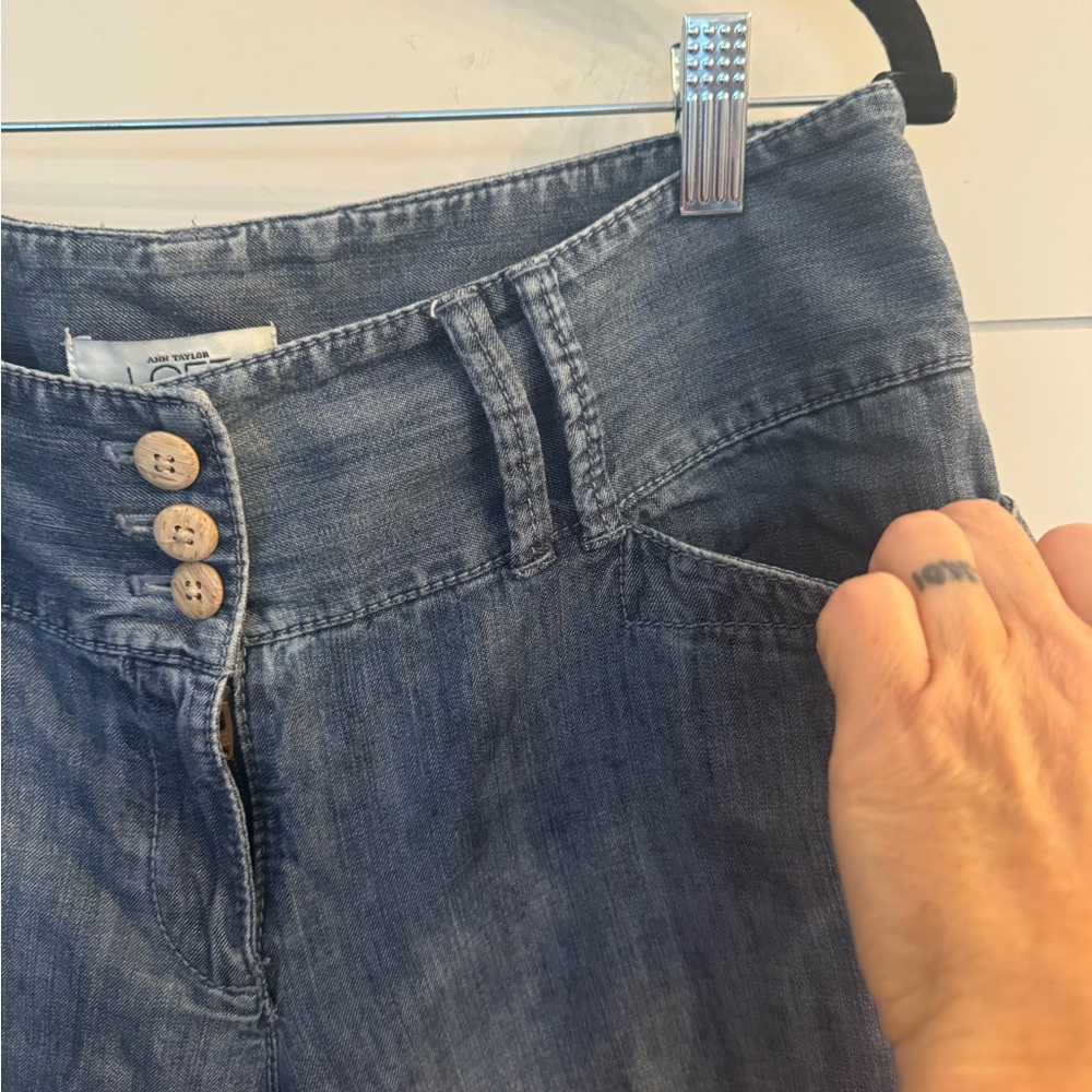 LOFT Wide Leg Jeans Size 6 Lightweight with pockets ! Ann Taylor Loft - Picture 5 of 9